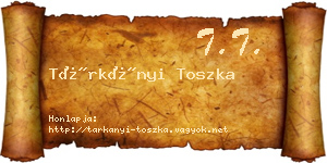 Tárkányi Toszka névjegykártya